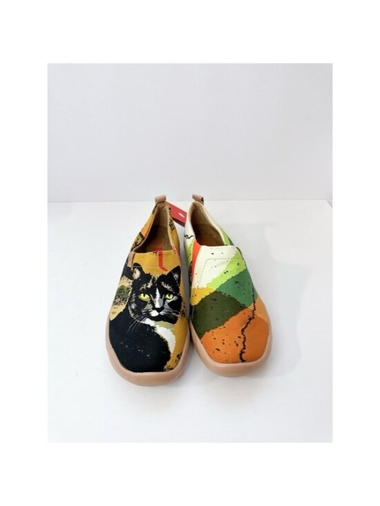 Men’s Size 7 UIN Black Cat Canvas Slip-On Art Travel Shoes main image 8